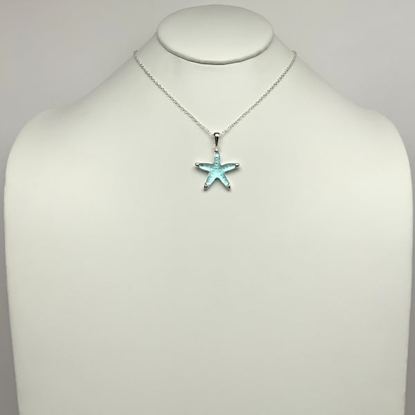 Matte Enamel Starfish Pendant Necklace