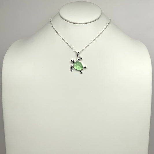 Matte Enamel Turtle Pendant Necklace