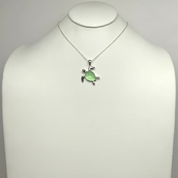 Matte Enamel Turtle Pendant Necklace