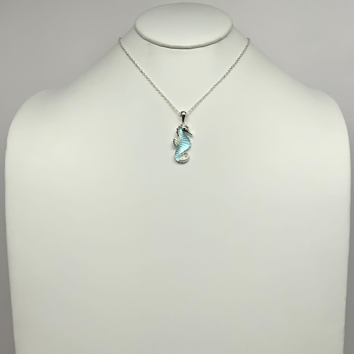 Matte Enamel Seahorse Necklace