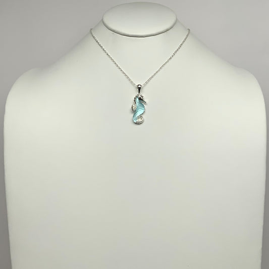 Matte Enamel Seahorse Necklace