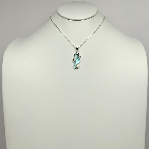 Matte Enamel Seahorse Necklace