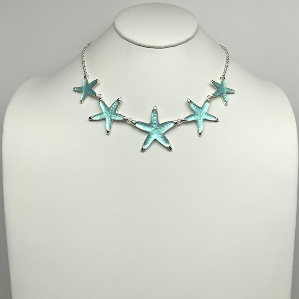 Matte Starfish Bib Style Necklace