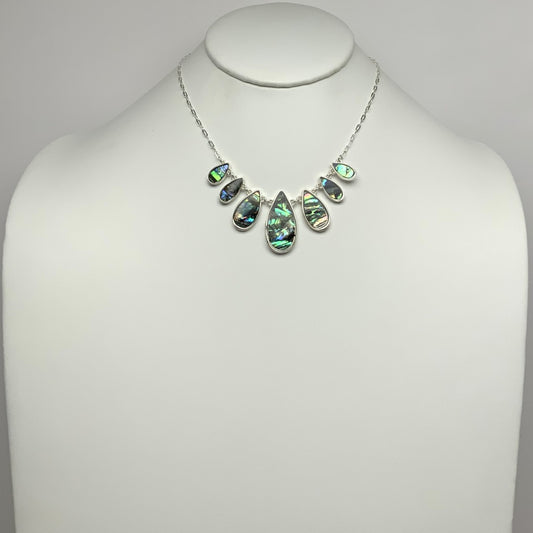 Abalone Teardrop Bib Style Necklace