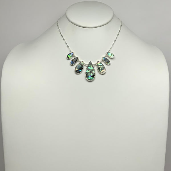 Abalone Teardrop Bib Style Necklace