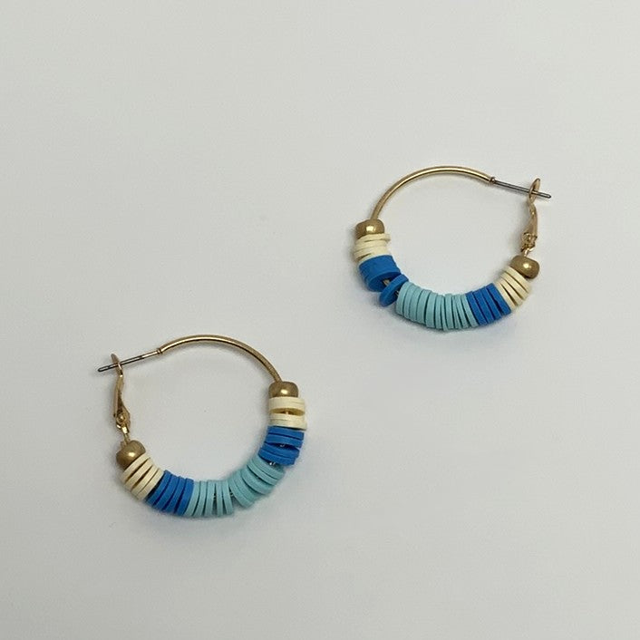 Flat Bead Hoop Earrings