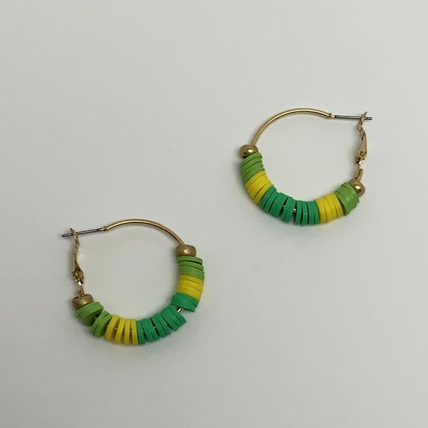 Flat Bead Hoop Earrings