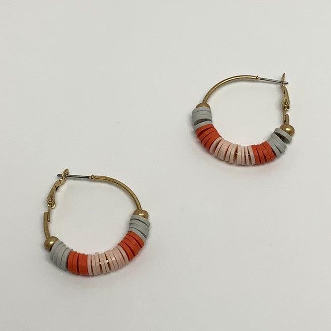 Flat Bead Hoop Earrings