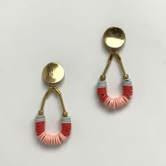 Flat Beaded Teardrop Design Earrings