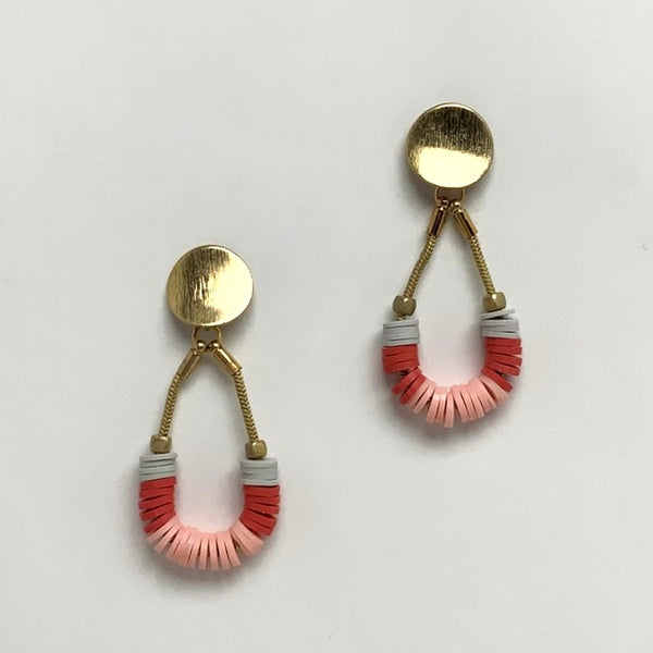 Flat Beaded Teardrop Design Earrings