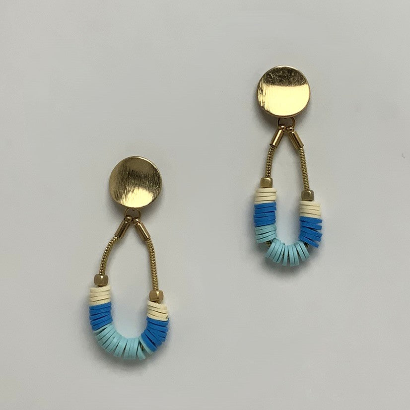 Flat Beaded Teardrop Design Earrings