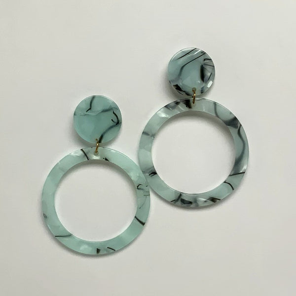 Resin Tortoise Shell Design Earrings