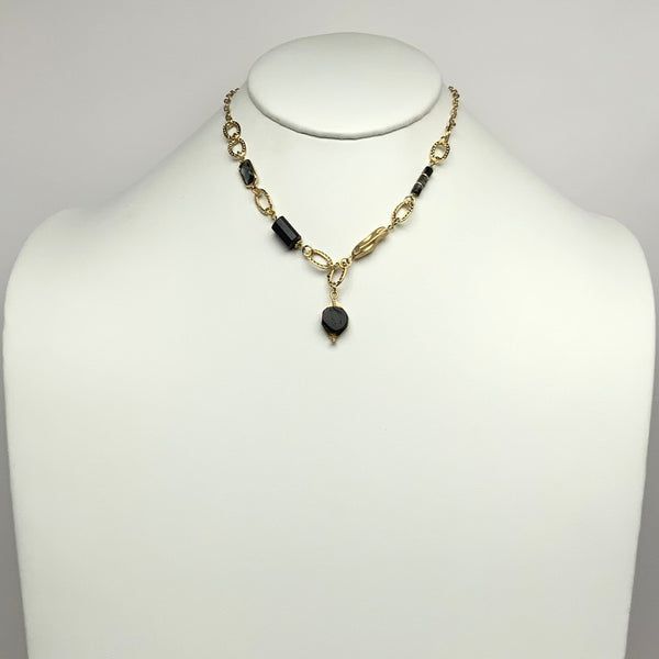 Chain Mix Stone Metal Pendants Necklace