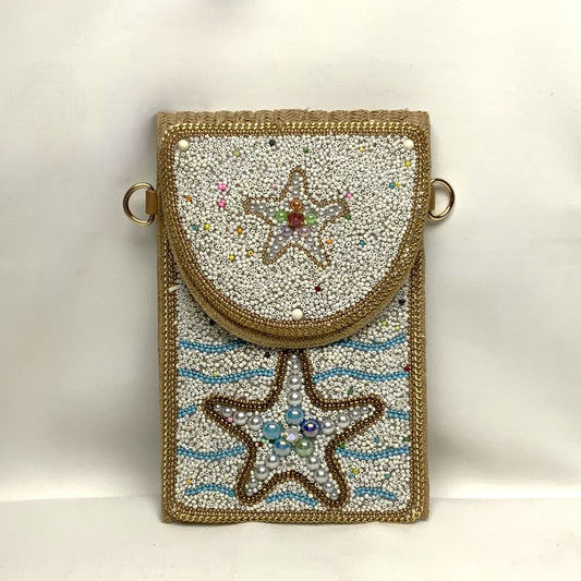 Beaded Starfish  Fold-Over Clutch
