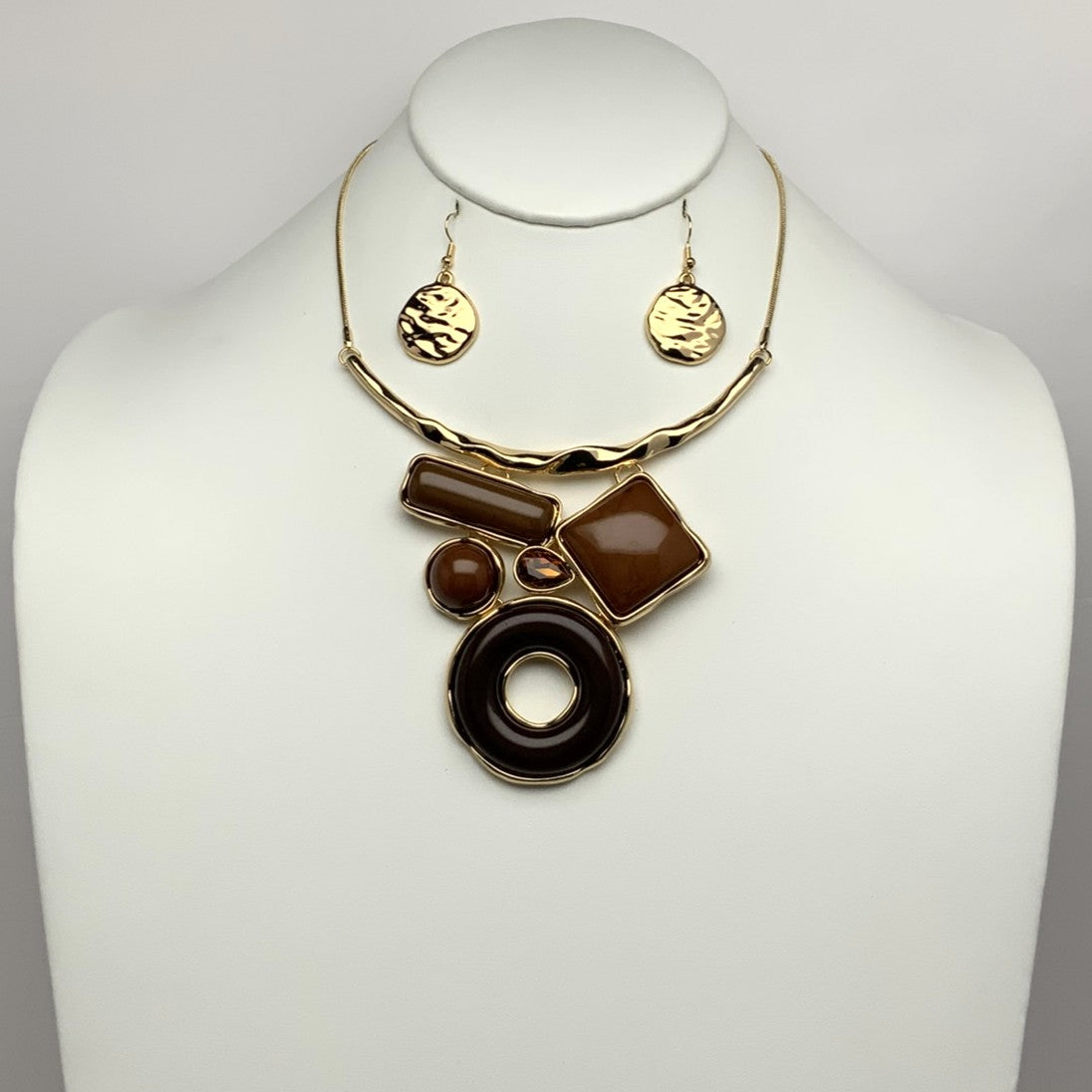 Chunky Lucite Bib Style Necklace Set