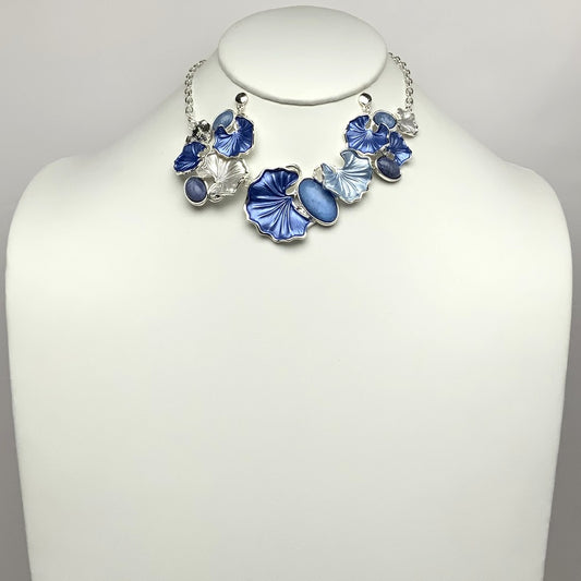 Lily Pad Design Lucite Bib Style Necklace Set