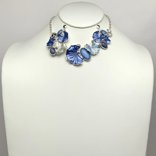 Lily Pad Design Lucite Bib Style Necklace Set