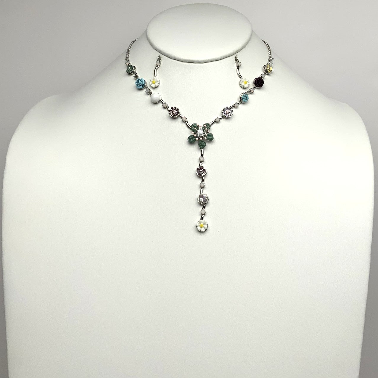 Flower Drop  Vine Necklace Set