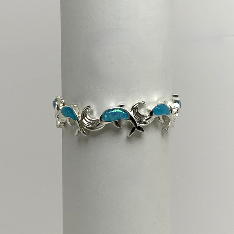 Dolphin Enamel Glitter Stretch Bracelet