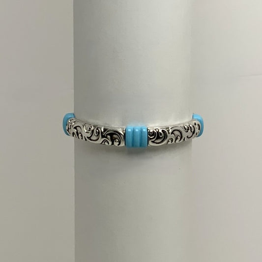 Filigree Design w/Accents Stretch Bracelets
