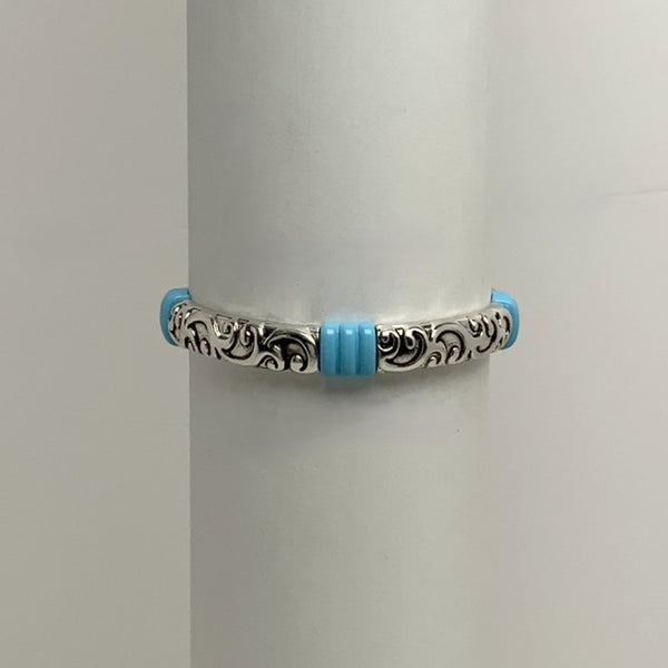 Filigree Design w/Accents Stretch Bracelets