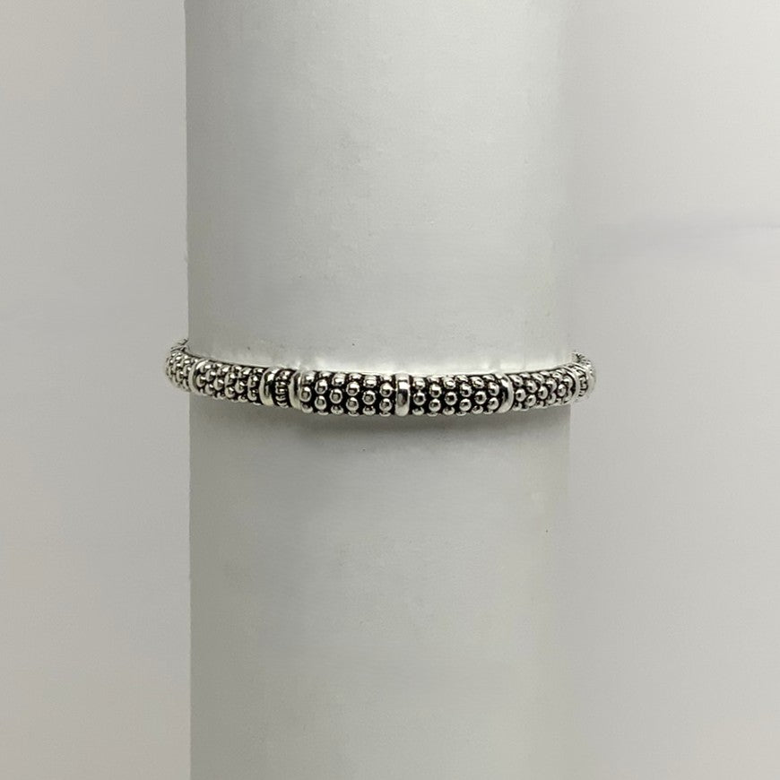 Dotted Textured w/Accents Stretch Bracelet