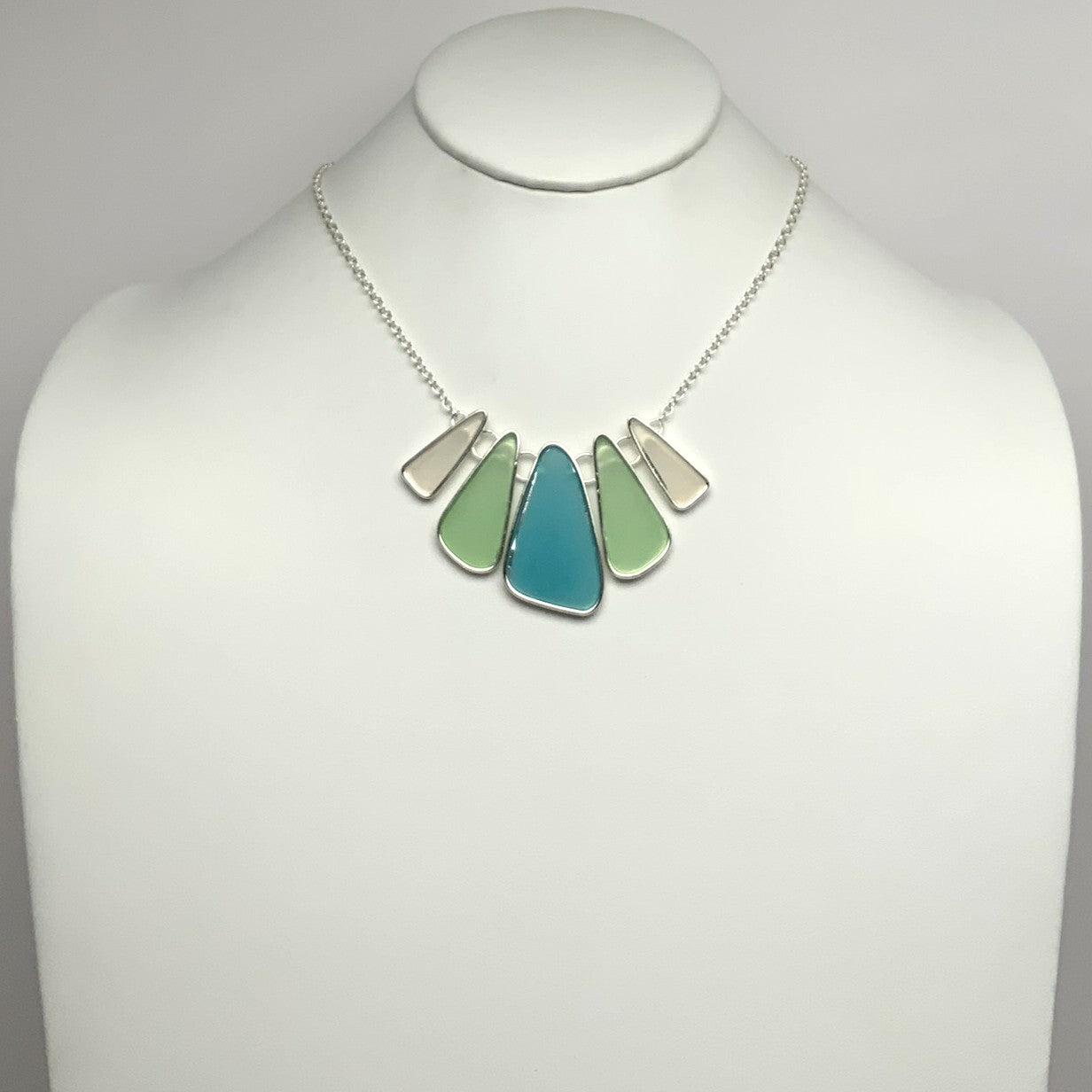 Sea Glass Geometric Necklace