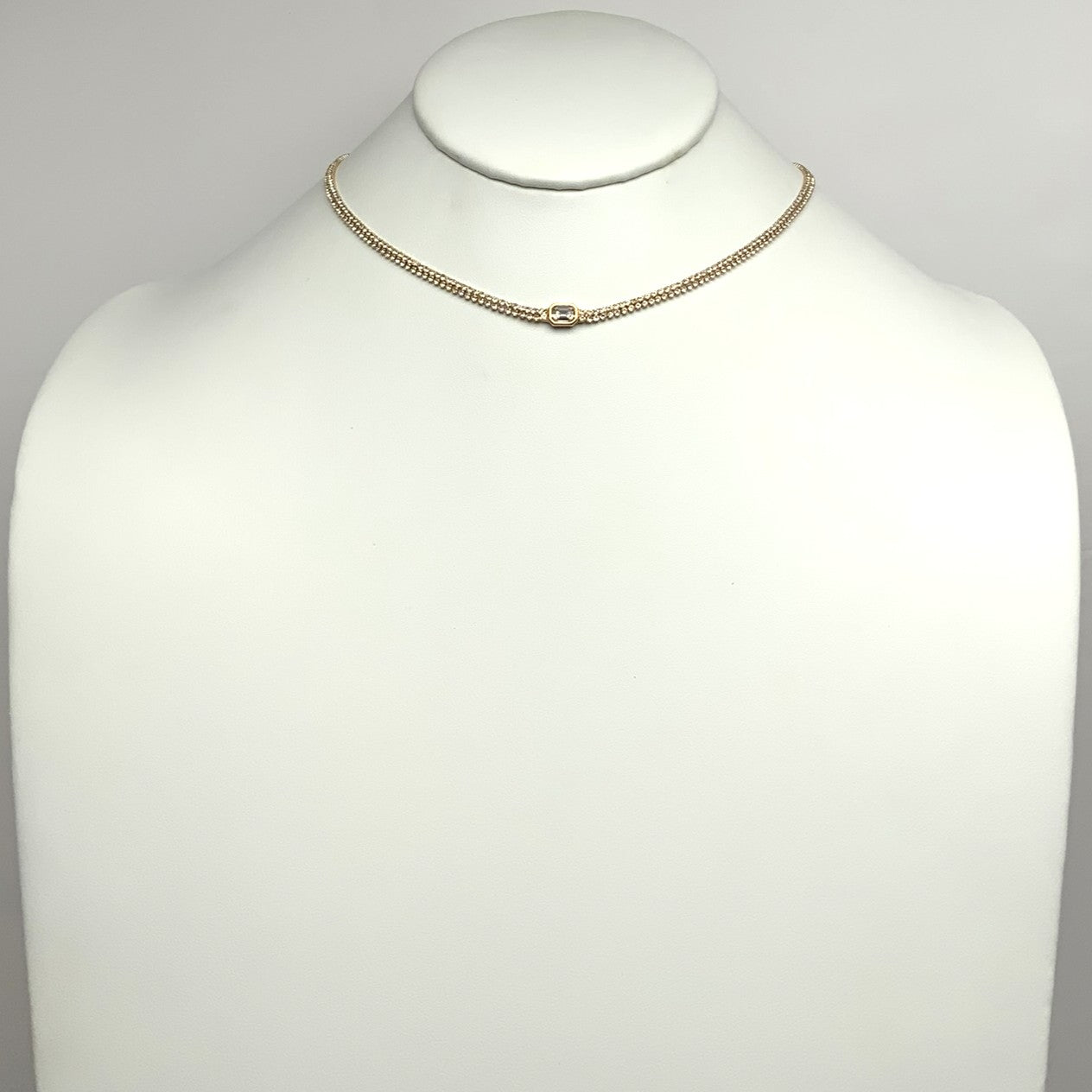 Rectangle Cut Crystal Bling Necklace