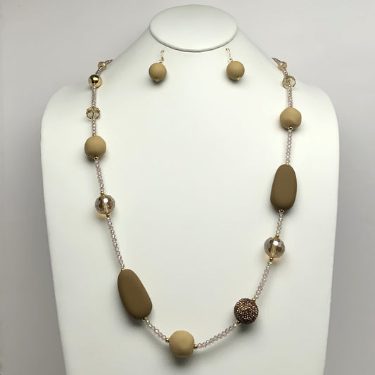 Smooth Geometric Beaded Statement Necklace