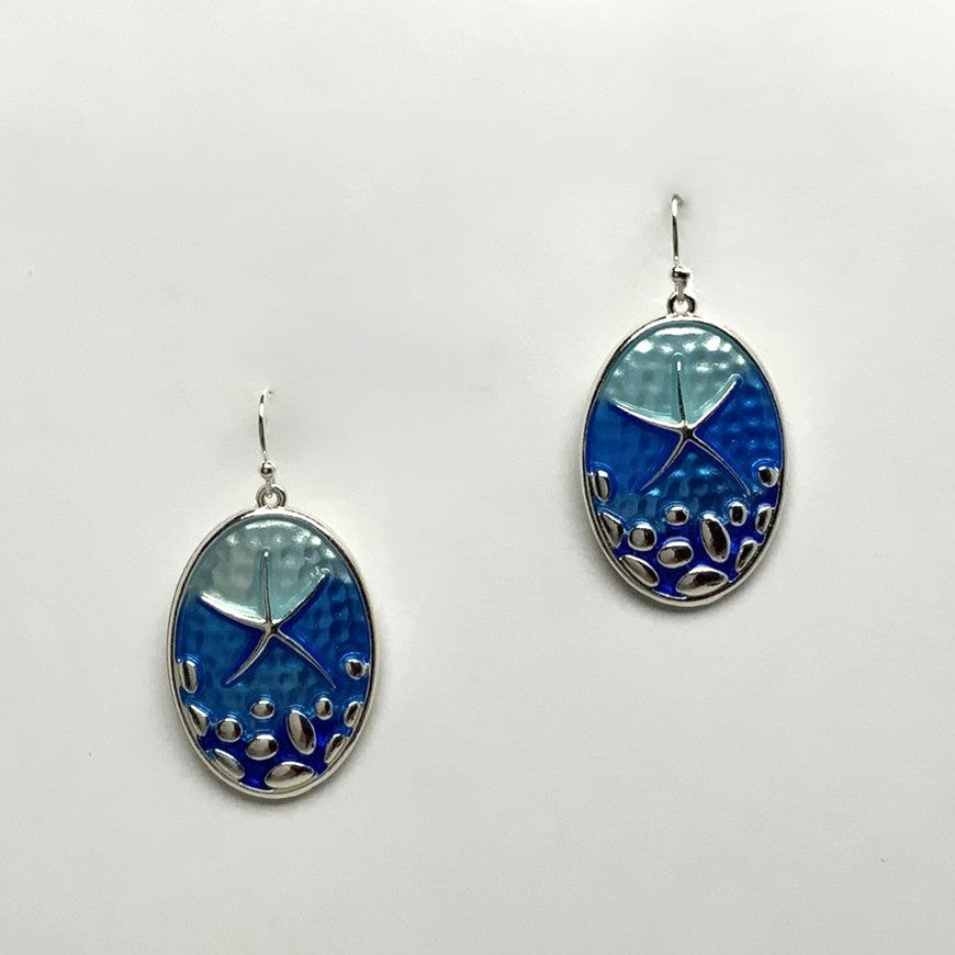 Starfish Oval Design Earrings