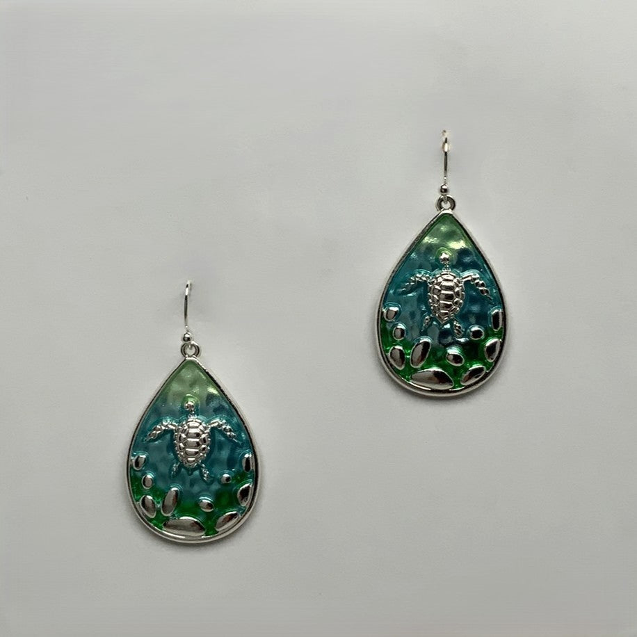 Turtle Teardrop Earrings