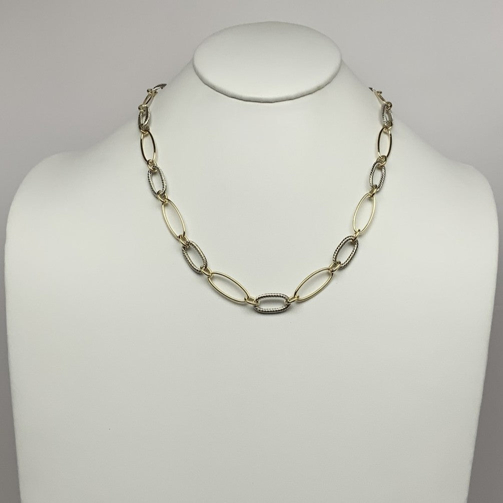 Ribbed Chain Statement Necklace