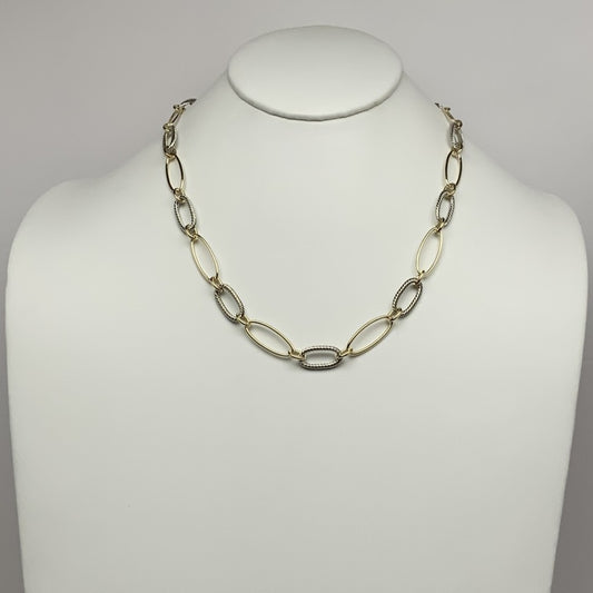 Ribbed Chain Statement Necklace
