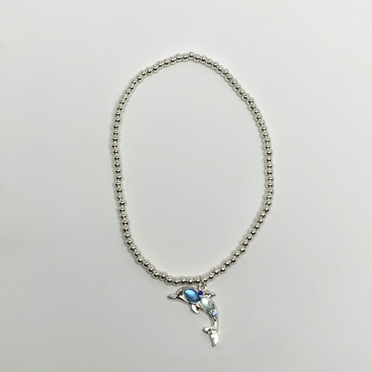 Dolphin w/Decorated Stones Anklet