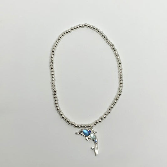 Dolphin w/Decorated Stones Anklet