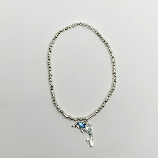 Dolphin w/Decorated Stones Anklet