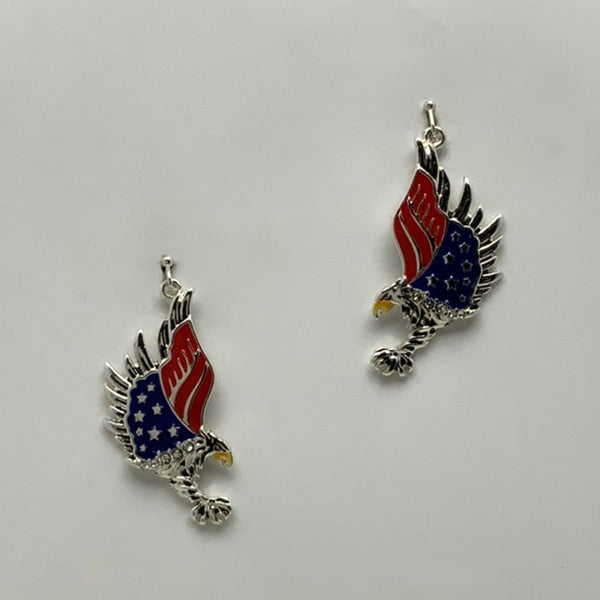 Patriotic Eagle Drop Earrings