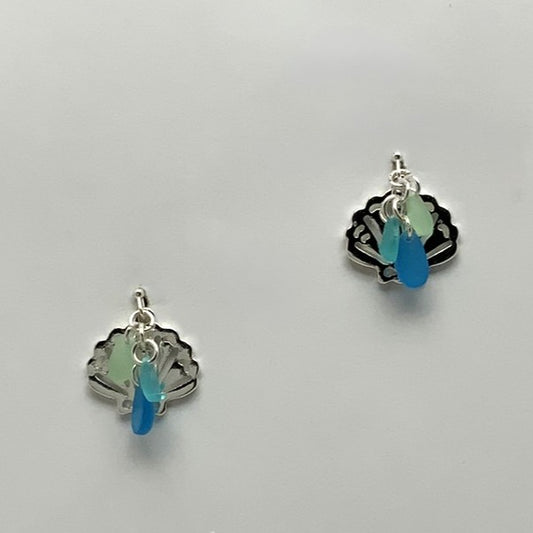 Seashell Sea Glass Nautical Earrings