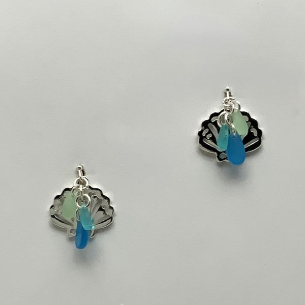 Seashell Sea Glass Nautical Earrings
