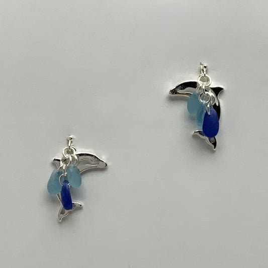 Dolphin Sea-Glass Nautical Earrings