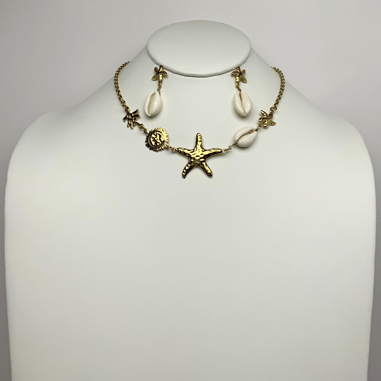 Reef Starfish Nautical Charm Necklace Set