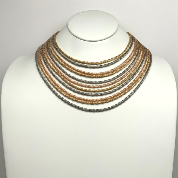 Mutli-Layered Twist Chain Necklace