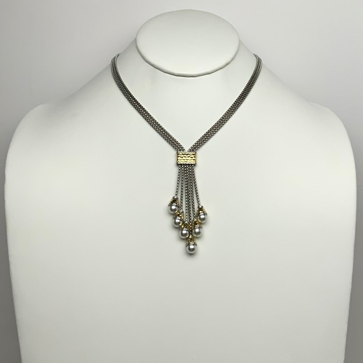 Tassel Style Pearl Drop Necklace