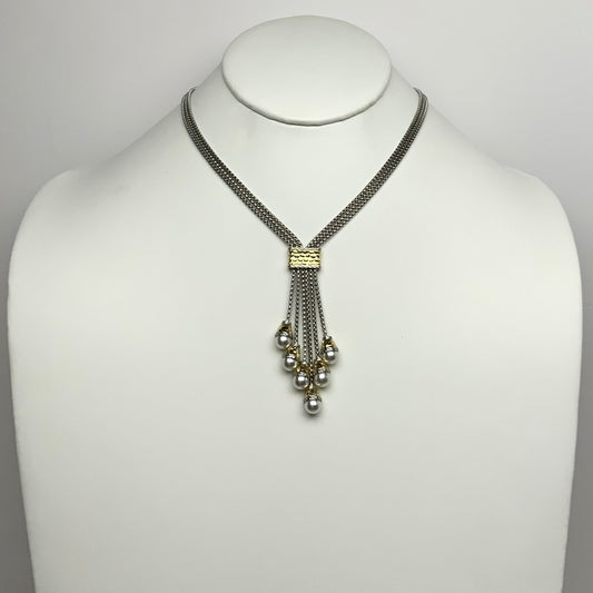 Tassel Style Pearl Drop Necklace