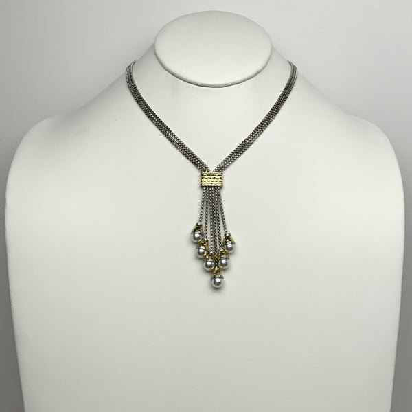 Tassel Style Pearl Drop Necklace