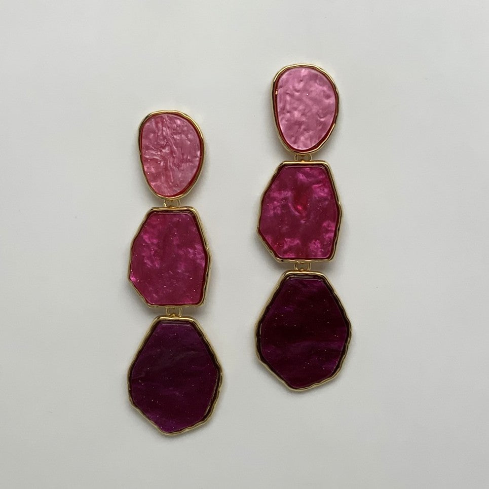 Abstract Cut Lucite Drop Earrings