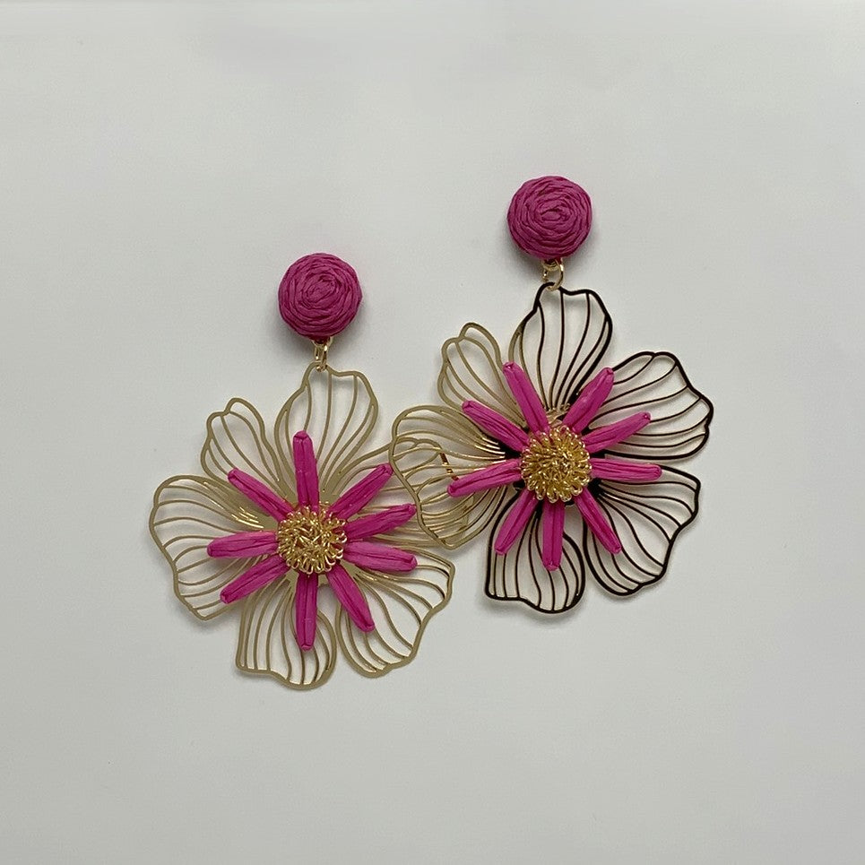 Flower Straw Design Earrings