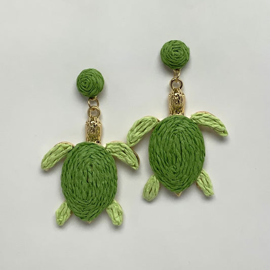 Twine Turtle Statement Drop Earrings
