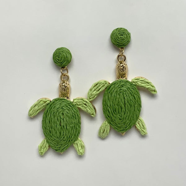 Twine Turtle Statement Drop Earrings