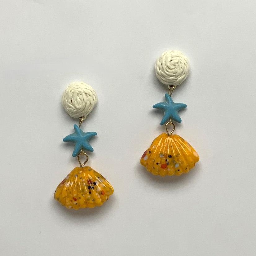 Twine Seashell Spots Drop Earrings